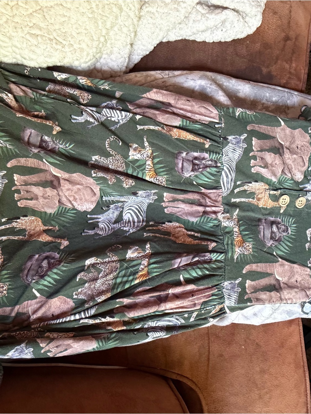 Green Safari Animal Print Dress